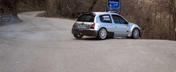 Borgogno-Barone al via del Rally Appennino Ligure su Clio s1600